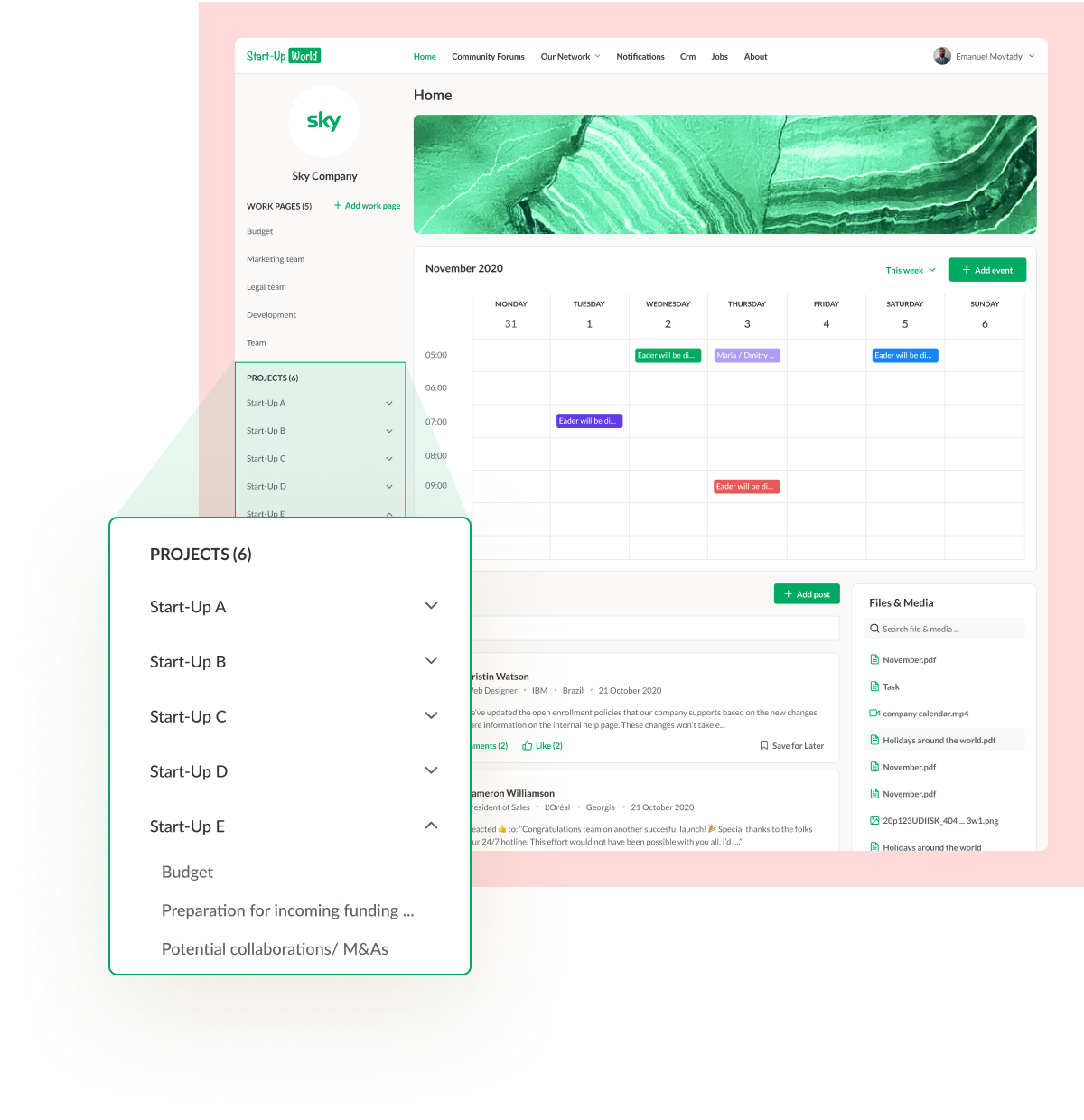 A centralized platform for Start-Up networking
