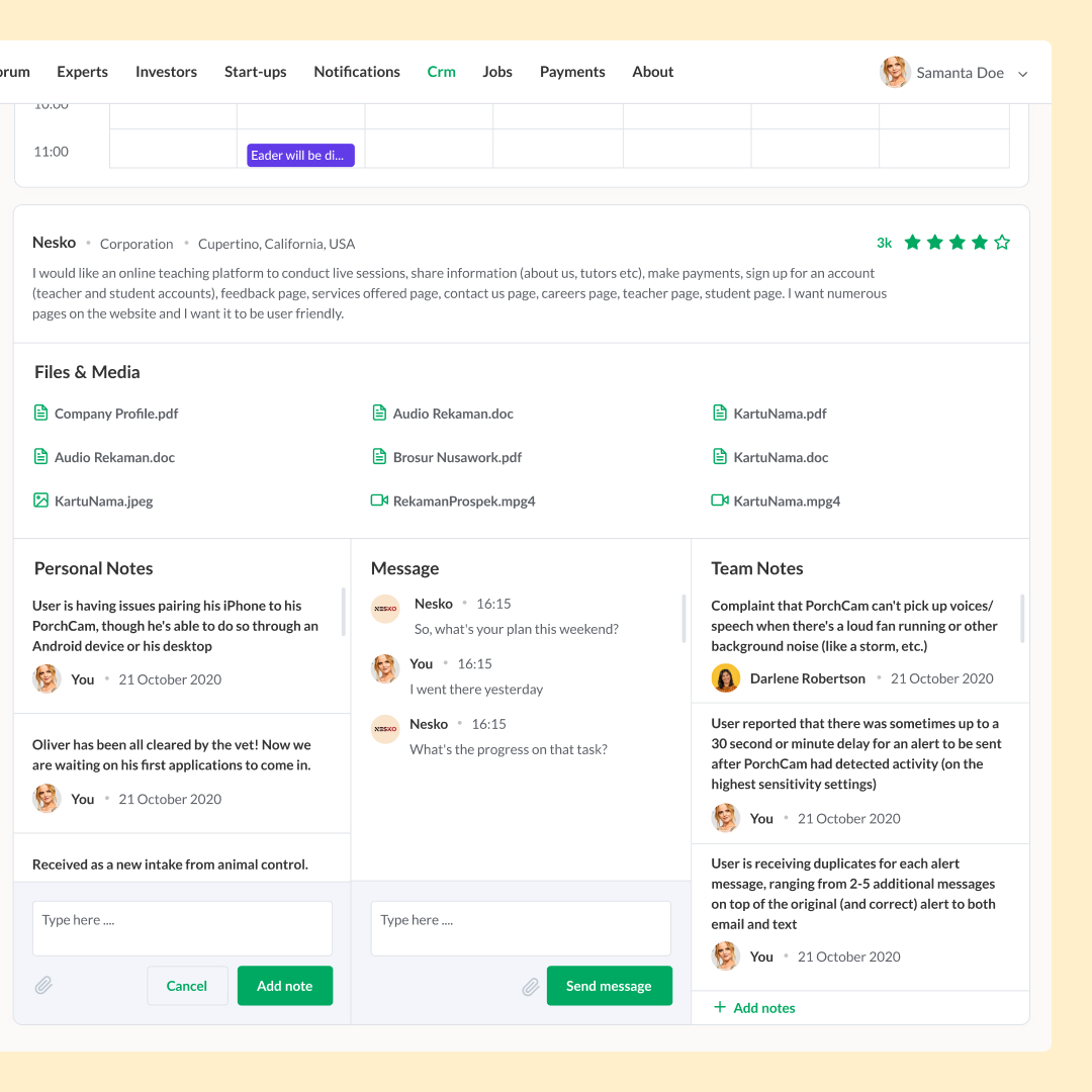 Team integrated customer relationship management system (CRM)